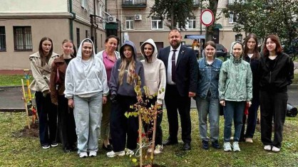 «Сад единства»: в Брестской городской поликлинике № 1 в День народного единства высадили деревья